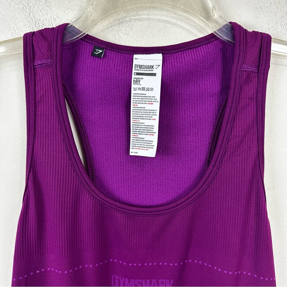 GYMSHARK LIGHTWEIGHT SEAMLESS VEST DEEP MAGENTA - Picture 3 of 10